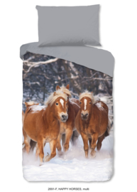 Muller Textiles Dekbedovertrek 2691-F Happy Horses/Paarden/Dieren