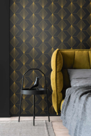 AS Creation French Affair Behang 36156-2 / 361562  Art Deco Zwart/Goud