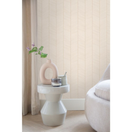 Esta Home Bloom Behang 139565 Visgraat motief/Zandkleurig/Beige