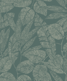 Dutch Wallcoverings Omura Behang A69503 Bladeren Groen