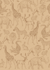 Dutch Wallcoverings Sam & Luca Fotobehang INK8033 Life is a Zoo Yellow-Beige/Dieren