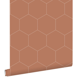 Esta Home Bloom Behang 139376 Hexagon/Honingraat/Terracotta