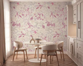 AS Creation Aquarell Dreams Fotobehang 396922 Bladeren/Roze