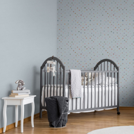 Hohenberger Great Kids Behang 26809 Mini Dots Light Blue/Stip structuur