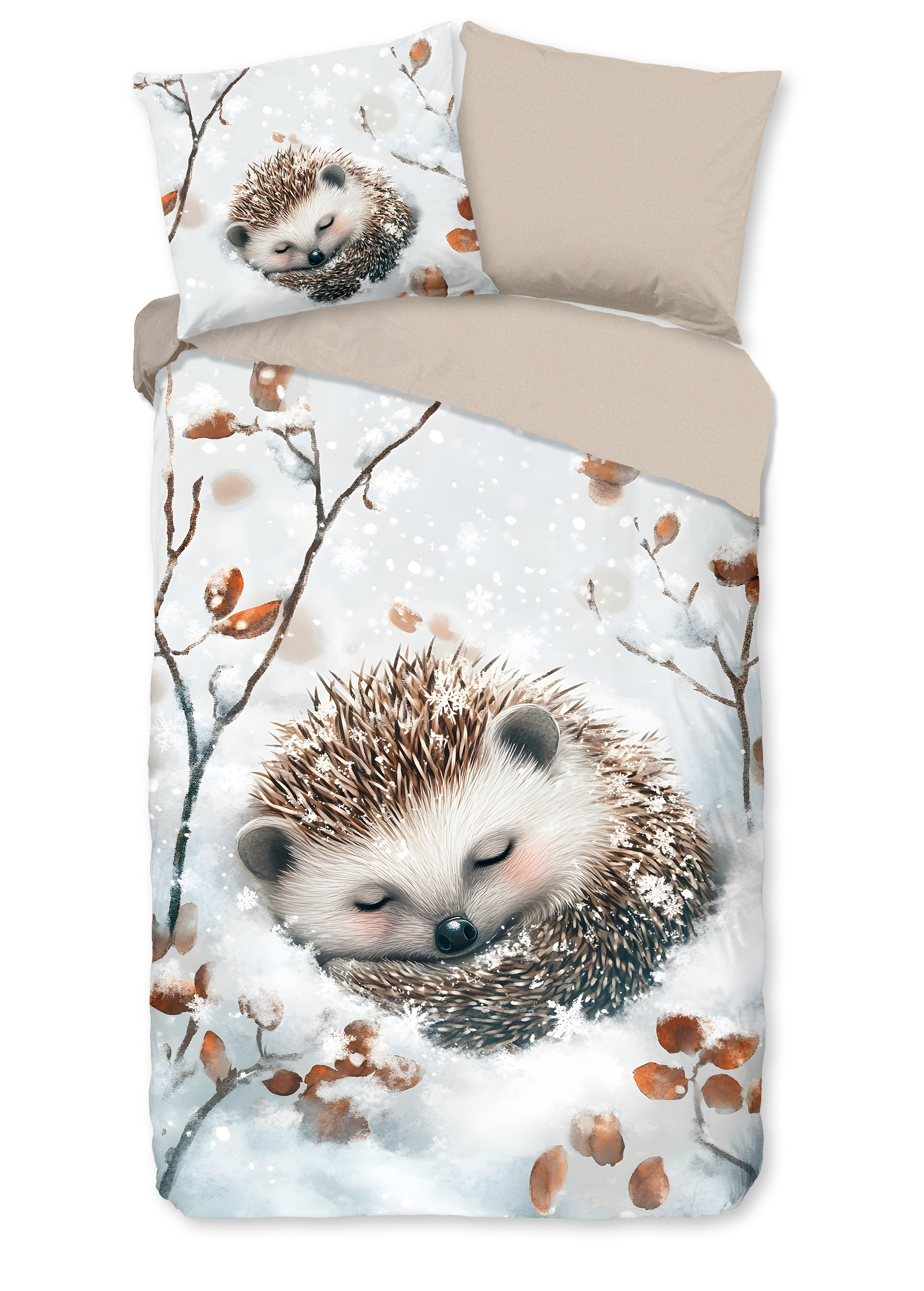 Muller Textiles Dekbedovertrek 33335 Jussi Grey/Slapend Egeltje/1 persoons