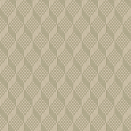 Dutch Wallcoverings Grace Behang GR322304 3D Stitched Cube Sage Green/Kubus