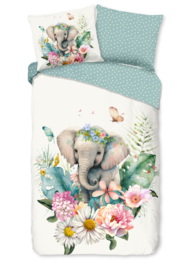 Muller Textiles Dekbedovertrek 32090-G Eli/Olifant/Kids/1 persoons