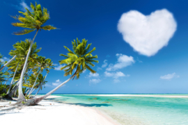 Dimex/Wall Murals 2023 Fotobehang MS-5-1952 Beach With Heart Cloud/Tropisch/Palm