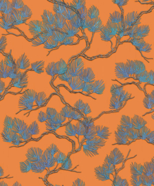 Dutch Wallcoverings/Spits Wall Fabric Behang WF121016 Pine Tree/Ananasboom/Natuurlijk