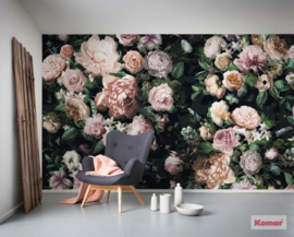 Komar Pure Fotobehang p6035a-vd4 Victoria Black/Bloemen