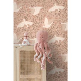 Esta Home Nieuw! Behang 130957 Zwanen/Terracotta roze