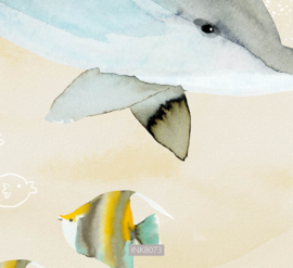Dutch Wallcoverings Sam & Luca Fotobehang INK8073 Splashing Dolphins
