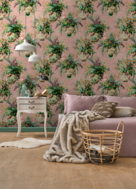 Dutch Wallcoverings Xanadu Behang 91521 Rivara Pink/Bloemen