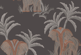 Hookedonwalls Exotique Behang 17300 Tembo/Olifant/Palmboom