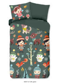 Muller Textiles Dekbedovertrek 30241-G Fun/Kids/Dieren/Sneeuwpop/Kinderkamer