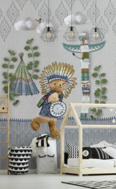 Behangexpresse Kay & Liv Fotobehang INK7034 Indianen/Tipi/Totem