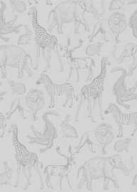 Dutch Wallcoverings Sam & Luca Behang INK8029 Life is a Zoo Grey/Dieren