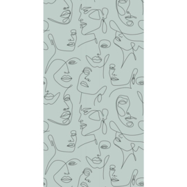 Esta Home Art Deco Fotobehang 158957 Line Art Faces/Gezichten
