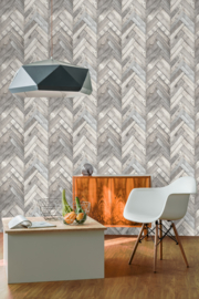 Opruiming/Sale Dutch Wallcoverings Royal Dutch Behang 7361-1 Visgraat/Planken/Hout