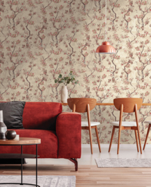 Dutch wallcoverings Patagonia Behang 36221 Folia Taupe Red/BomenLandelijk