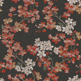 Dutch Wallcoverings Grace Behang GR322207 Cherry Blossom Black/Red