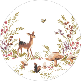 Esta Home Forest Friends Zelfklevende Behang cirkel/Circle 159074 Deer