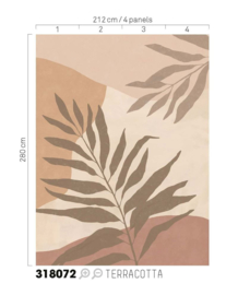 Eijffinger Twist Fotobehang 318072 Silhouette Leaves/Terracotta