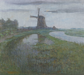 Painted Memories Fotobehang Mill in The Moonlight 8033 Molen