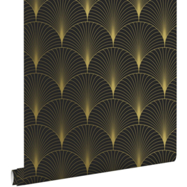 Esta Home Bloom Behang 139457 Art Deco Motief/Zwart/Goud