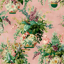 Dutch Wallcoverings Xanadu Behang 91521 Rivara Pink/Bloemen