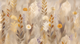 Nature Refined Select.D Fotobehang TD4306 Lucia Ochre Sand/Bloemen en Bladeren