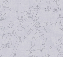 AS Creation Lilly en Luis Behang 77174-1 Stylish Skater Grijs