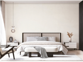 Dutch Wallcoverings Grace Behang GR322302 3D Stitched Cube Cream
