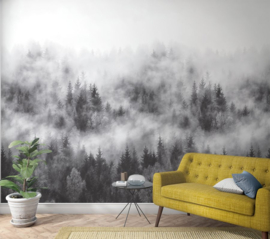 Noordwand Easy Smart Art Fotobehang 47268 Bos in de mist/Naaldbomen