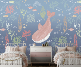 Dutch Wallcoverings Sam & Luca Fotobehang INK8024 Whale Magic Soft