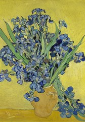 Van Gogh BN Wallcoverings Behang 30545 Iris/Bloemen/Vaas/Klassiek/Geel/Blauw Fotobehang