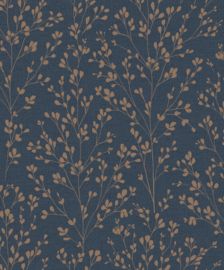Dutch Wallcoverings Omura Behang A71404 Bladeren/Calluna Blauw