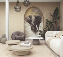 Noordwand Travertino Fotobehang 33098 Aquarel Olifant/Dieren