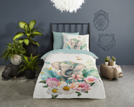 Muller Textiles Dekbedovertrek 32090-G Eli/Olifant/Kids/1 persoons