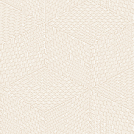 Dutch Wallcoverings Exclusive Threads Behang TP422952 Cube Stitch Beige/Kubus