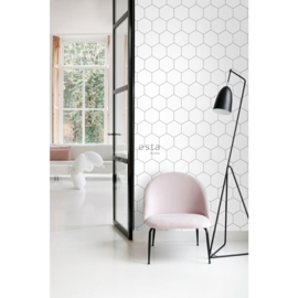 Esta Home Bloom Behang 139311 Hexagon/Honingraat/Zwart/Wit