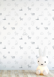 Kek Nijntje Fotobehang WP-503 Miffy Animals Grey