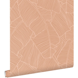 Esta Home Behang 130933 Bladeren Terracotta Roze
