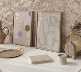 Annet Weelink Behang 8785280858467 Amelia Flower Beige/Bloemen