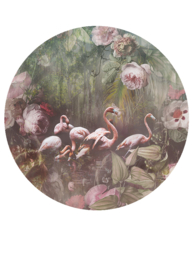 Behangexpresse Floral-Utopia Cirkel Flamingo Found Dark INK318 Botanisch/Vogels