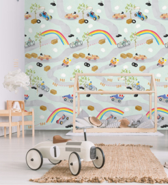 Behangexpresse/Spits  Abby & Bryan INGK Fotobehang INK7249 Soap Box Derby Colors