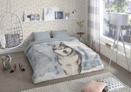 Muller Textiles Dekbedovertrek 30119-F Husky Grey/Honden/Dieren/1 persoons