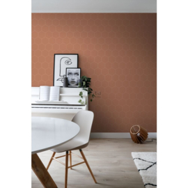 Esta Home Bloom Behang 139376 Hexagon/Honingraat/Terracotta