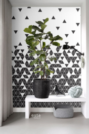Esta Home Scandi Cool Fotobehang Black & White Triangles 158906 Driehoek