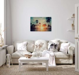 AS Creation Designwalls 2 Canvas Schilderij DD123912 Sunset & Palms/Tropical/Palm/Zon